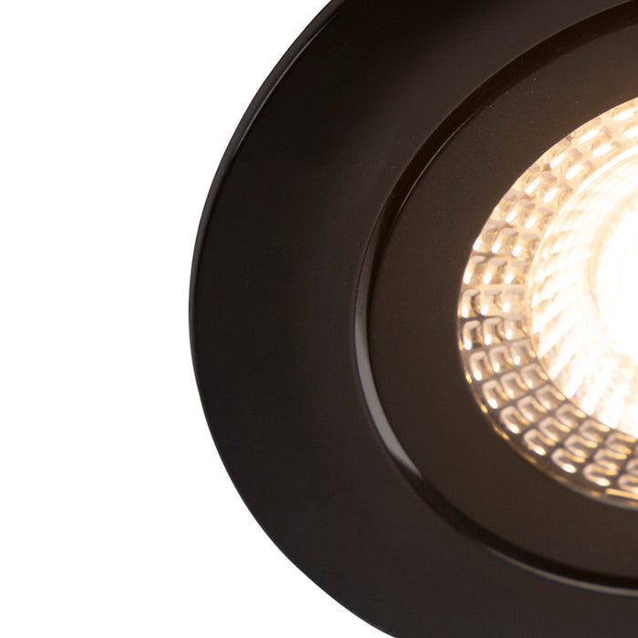 QAZQA Set van 5 moderne inbouwspots zwart incl. LED 3-staps dimbaar -