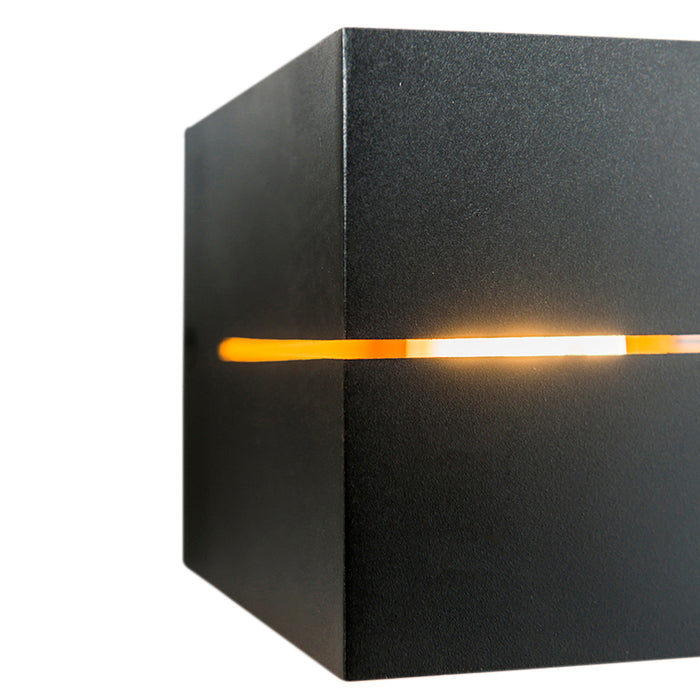 QAZQA Moderne wandlamp zwart met goud 9,7 cm - Transfer Groove