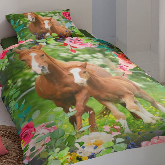Good Morning Dekbedovertrek Katoen Foal multi