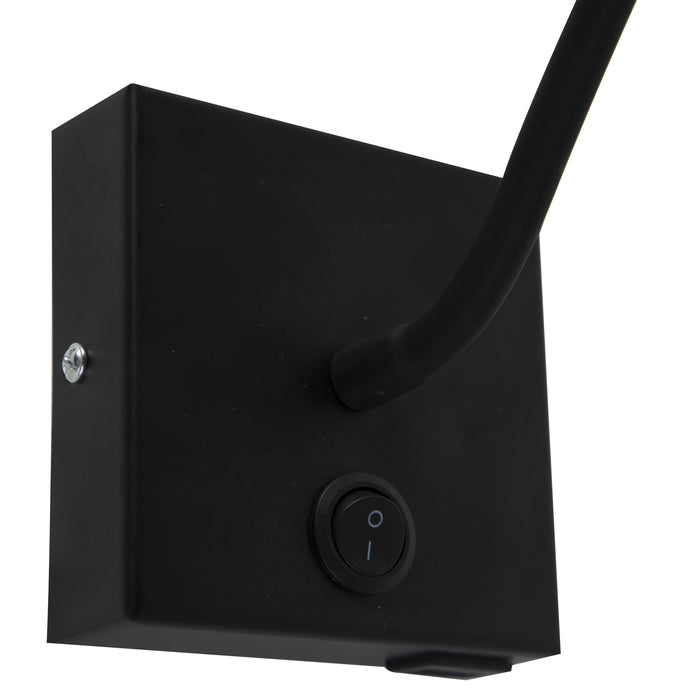 QAZQA Moderne flexibele wandlamp USB zwart - Zeno