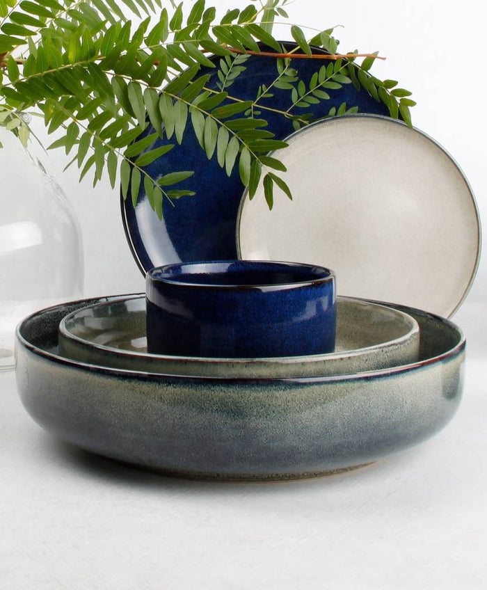 S&amp;P - MERIDIAN plat bord 20 cm groenblauw (set|4)