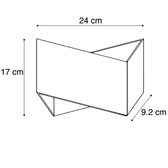 QAZQA Design wandlamp zwart met gouden binnenkant - Fold
