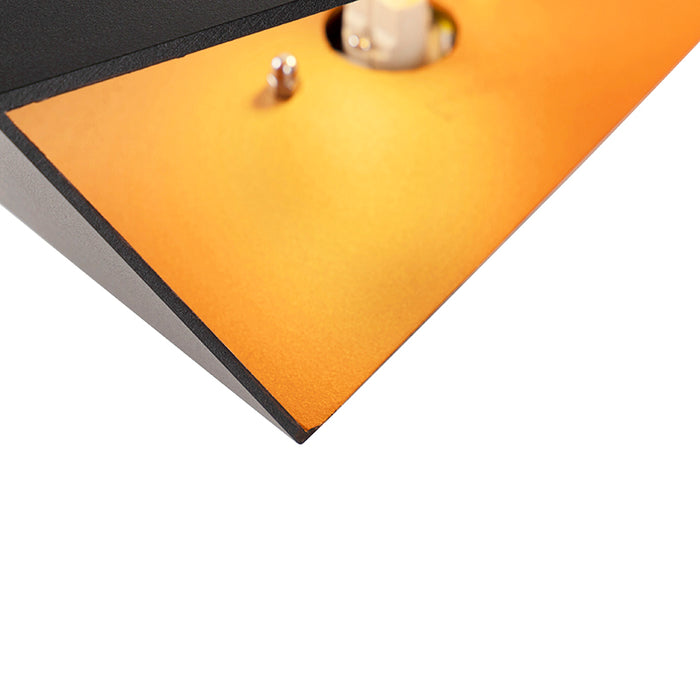 QAZQA Design wandlamp zwart met gouden binnenkant - Fold