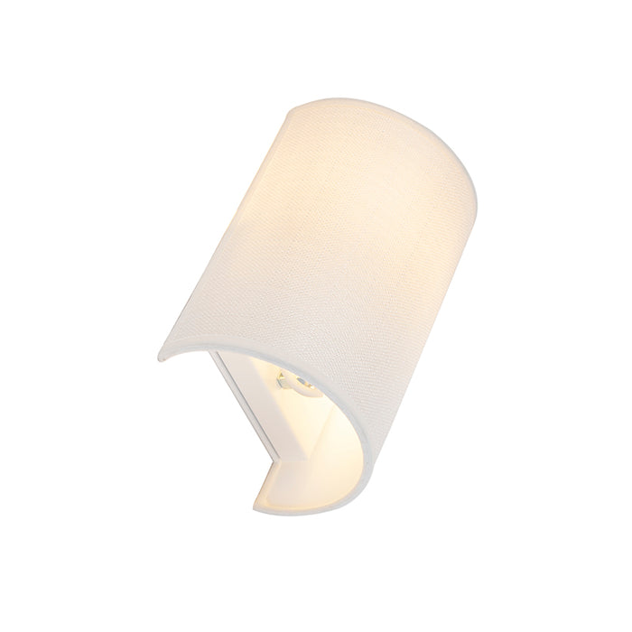 QAZQA Moderne wandlamp wit - Simple Drum Jute