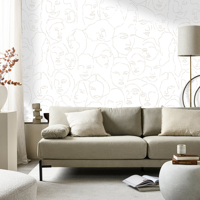 vtwonen - Fotobehang - Faces - 150x280 cm