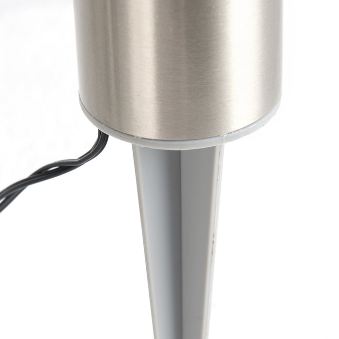 QAZQA Set van 3 prikspots staal incl. LED IP44 solar- Rox