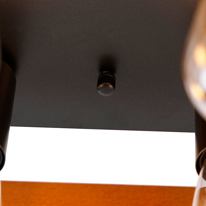 QAZQA Plafondlamp paleta - Bruin - Industrieel - L 35cm