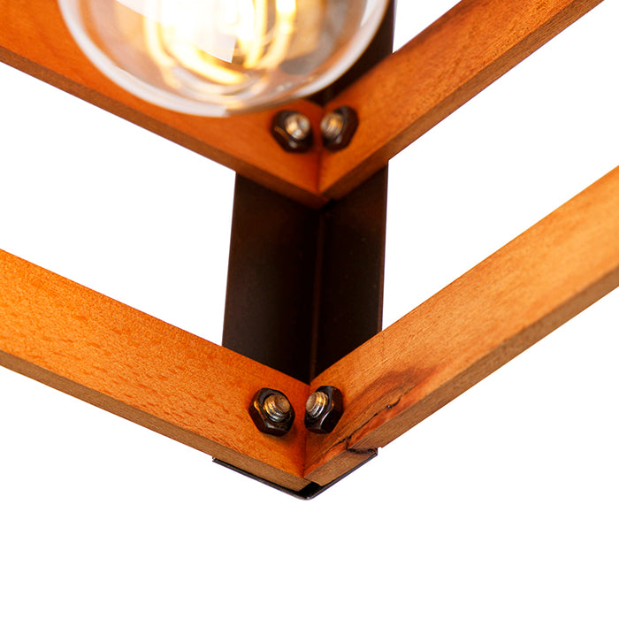 QAZQA Plafondlamp paleta - Bruin - Industrieel - L 35cm