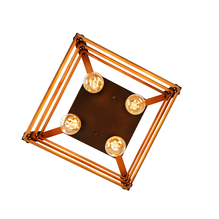 QAZQA Plafondlamp paleta - Bruin - Industrieel - L 35cm