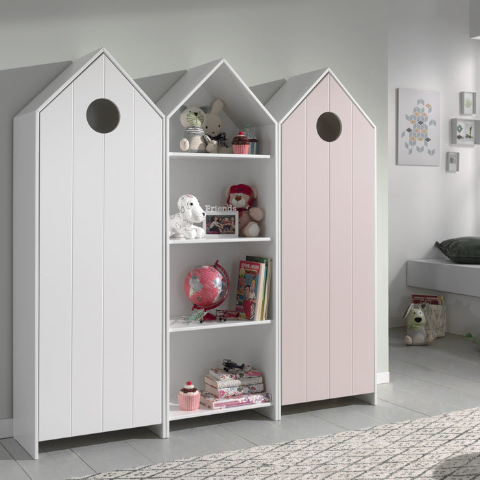 Vipack Casami Boekenkast en 2 Kasten met Deur - Wit/Roze