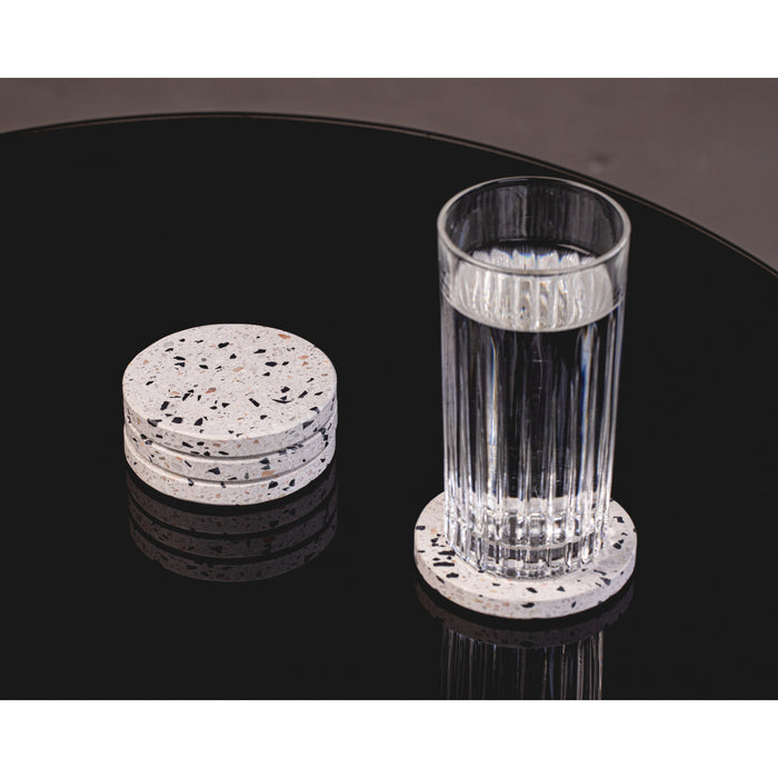 Jay Hill Onderzetters Terrazzo - Wit - ø 9 cm - 4 Stuks