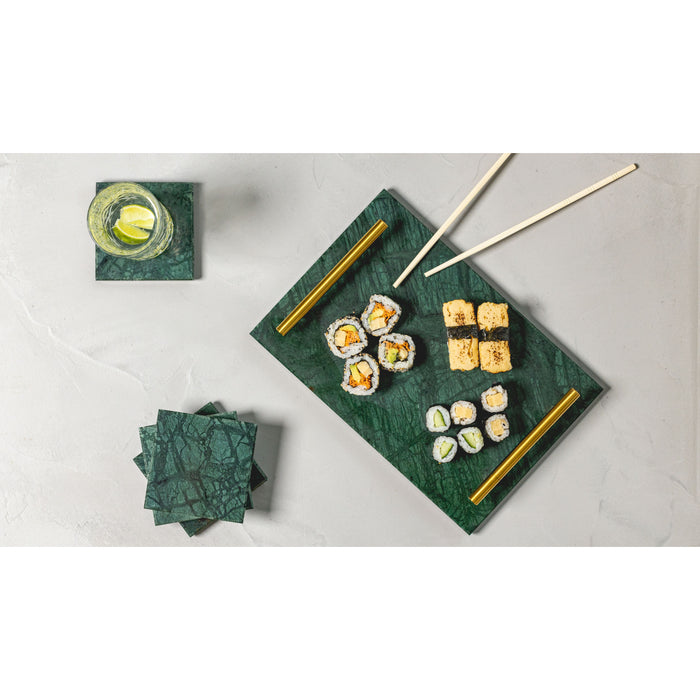 Jay Hill Onderzetters Marmer - Groen - 10 x 10 cm - 4 Stuks