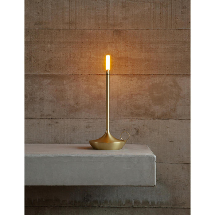 Graypants Wick tafellamp LED oplaadbaar messing