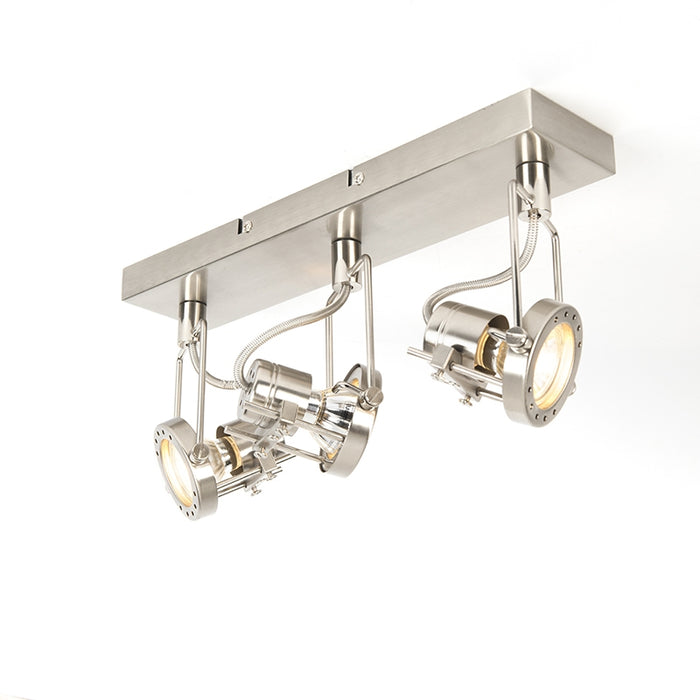 QAZQA Industriële spot staal 3-lichts draai- en kantelbaar - Suplux