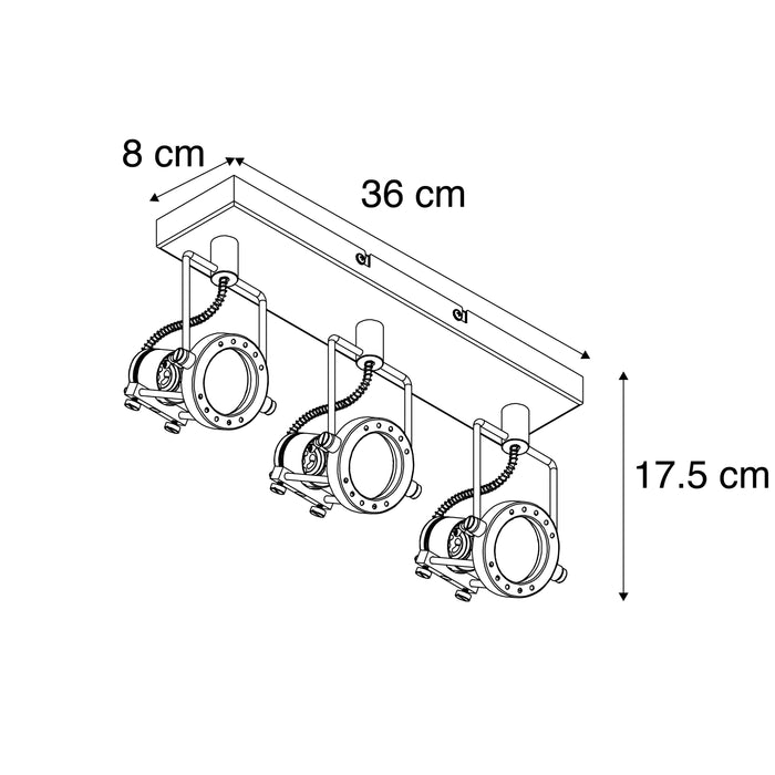 QAZQA Industriële spot staal 3-lichts draai- en kantelbaar - Suplux