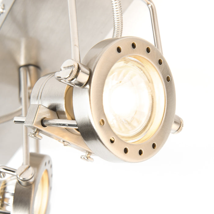 QAZQA Industriële spot staal 3-lichts draai- en kantelbaar - Suplux