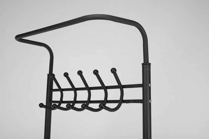 O'DADDY® kapstok staand - schoenenrek - 18 haken - 66x30x190cm - zwart