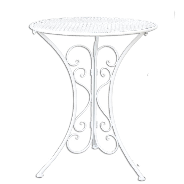 Clayre & Eef Bistroset Bistrotafel Bistrostoel 3-delig Ø 60x70 Wit