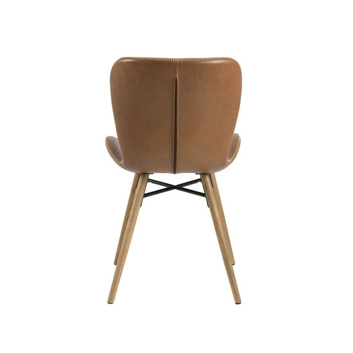 Lisomme Fem Eetkamerstoel Kunstleer Cognac - Zwarte Poten