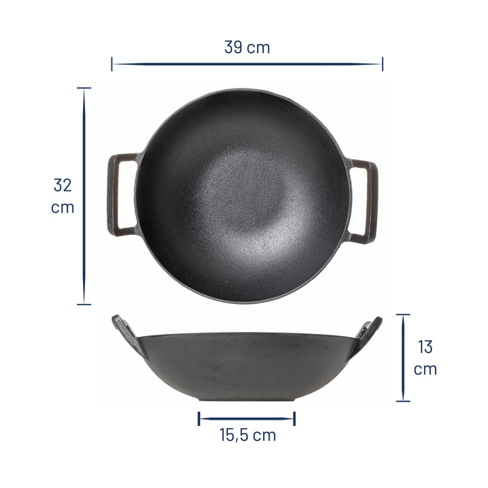 Jay Hill Wokpan Gietijzer - ø 32 cm - Zonder anti-aanbaklaag