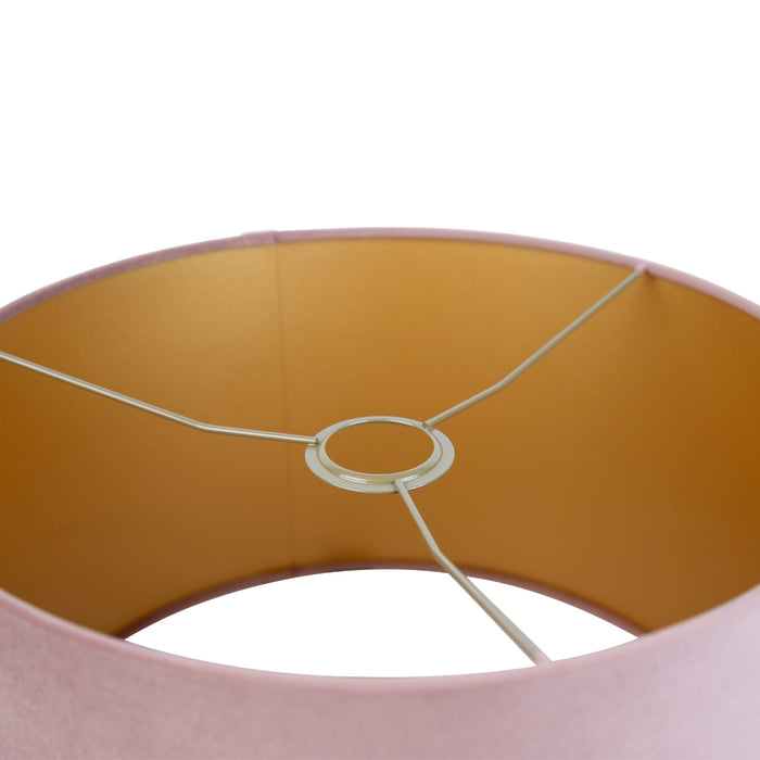QAZQA Velours lampenkap roze 35|35|20 met gouden binnenkant