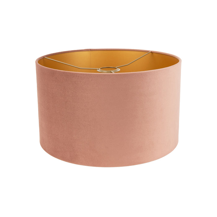 QAZQA Velours lampenkap roze 35|35|20 met gouden binnenkant
