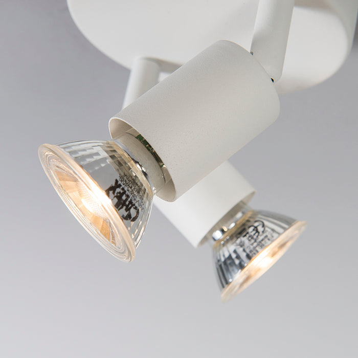 QAZQA Moderne spot wit kantelbaar rond 2-lichts - Jeany