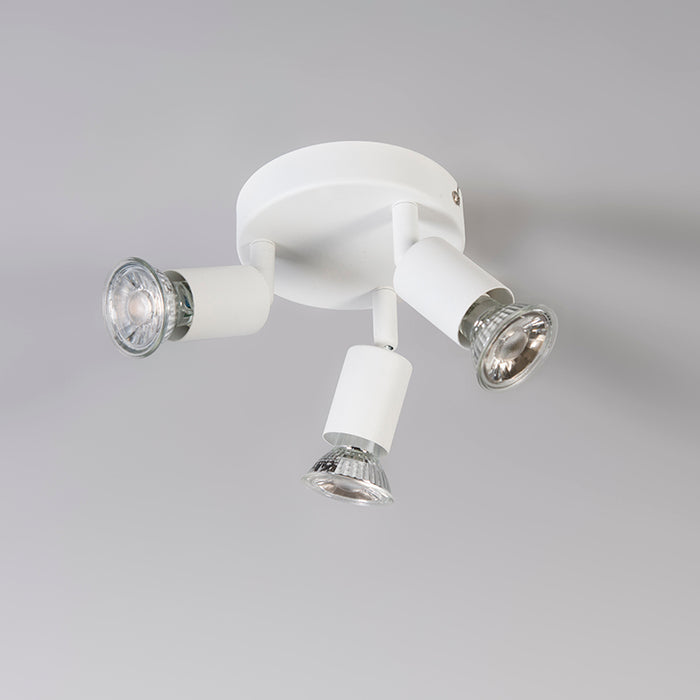 QAZQA Moderne spot wit kantelbaar rond 3-lichts - Jeany