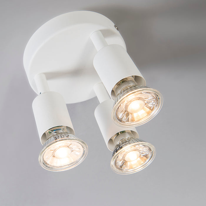 QAZQA Moderne spot wit kantelbaar rond 3-lichts - Jeany