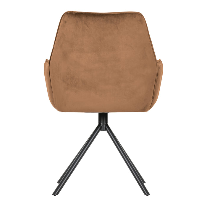 WOOOD Amber Eetkamerstoel - Fluweel Karamel
