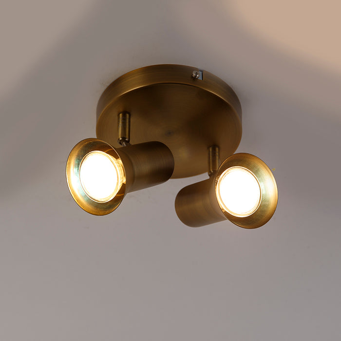 QAZQA Plafondspot brons draai- en kantelbaar rond - Karin 2