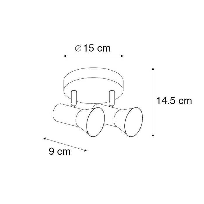 QAZQA Plafondspot brons draai- en kantelbaar rond - Karin 2