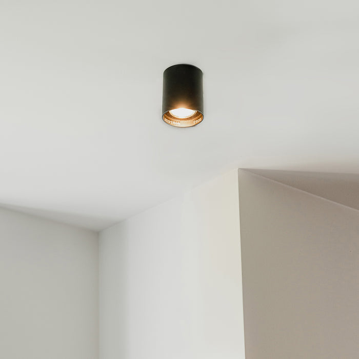 QAZQA Moderne opbouwspot zwart GU10 50mm - Tubo