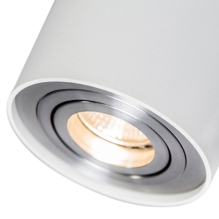 QAZQA Moderne spot wit en staal draai- en kantelbaar - Rondoo up