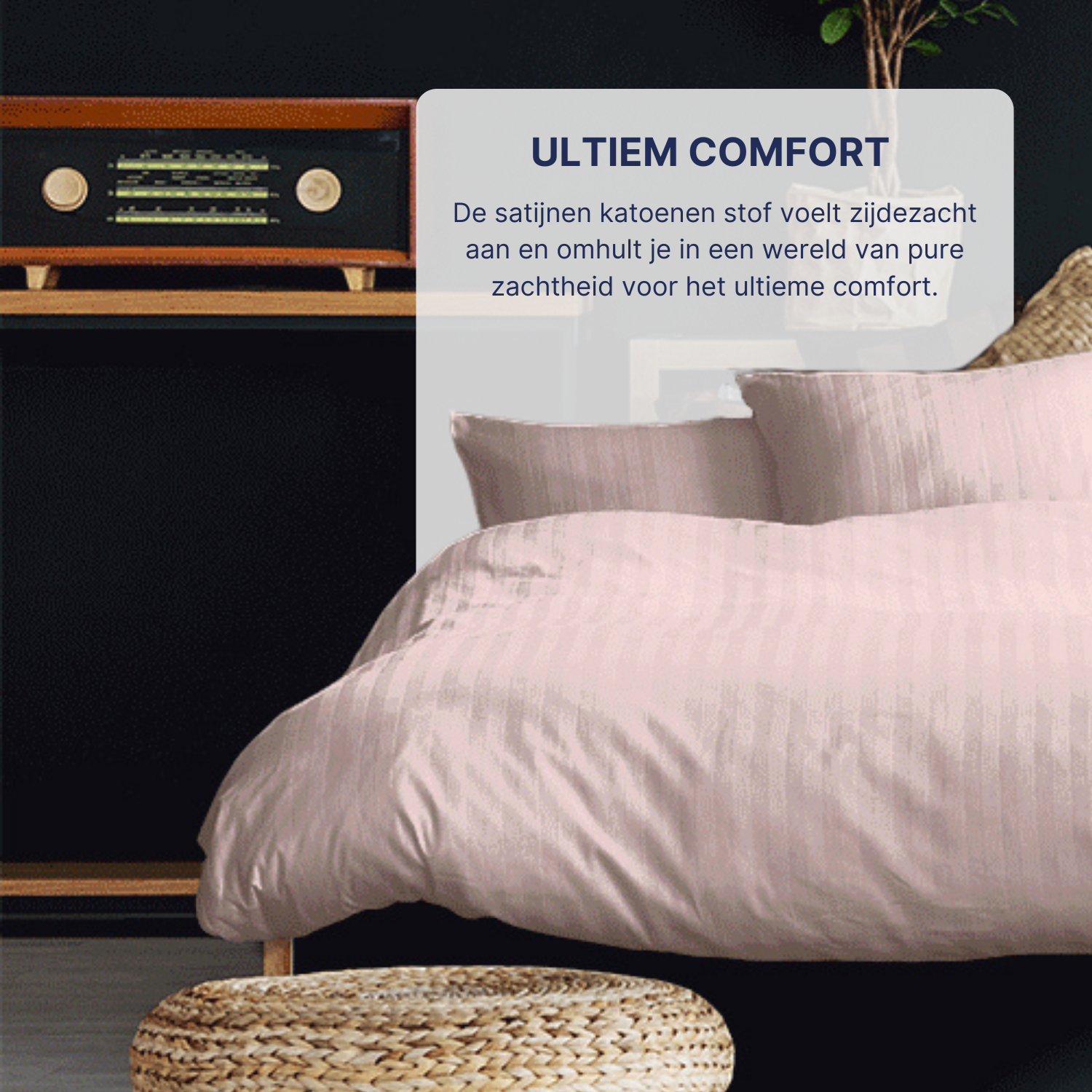 Ten Cate Katoensatijnen Dekbedovertrek - 240x200|220 - Roze