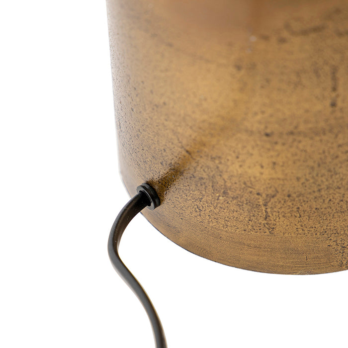 QAZQA Tafellamp brons velours kap vlinder dessin 40 cm - Diverso