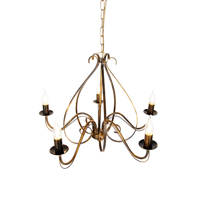 QAZQA Klassieke kroonluchter antiek goud 5-lichts - Giuseppe