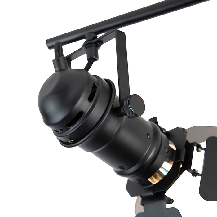 QAZQA Industriële spot zwart 2-lichts met kleppen - Movie