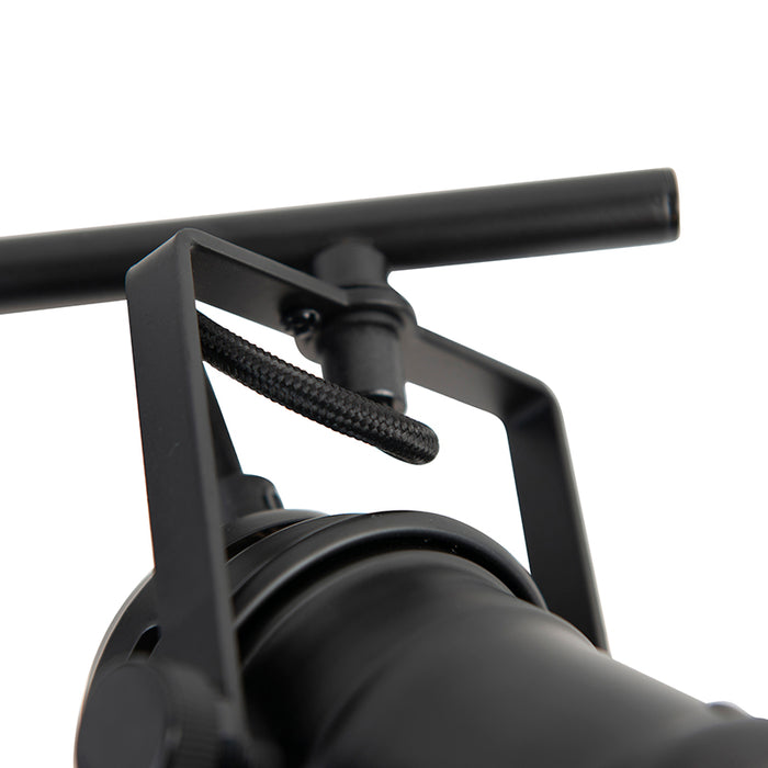 QAZQA Industriële spot zwart 2-lichts met kleppen - Movie