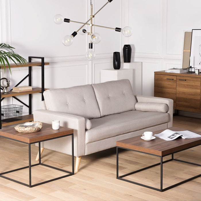 Beliani - DELANO - Bijzettafel - Donkere houtkleur - MDF