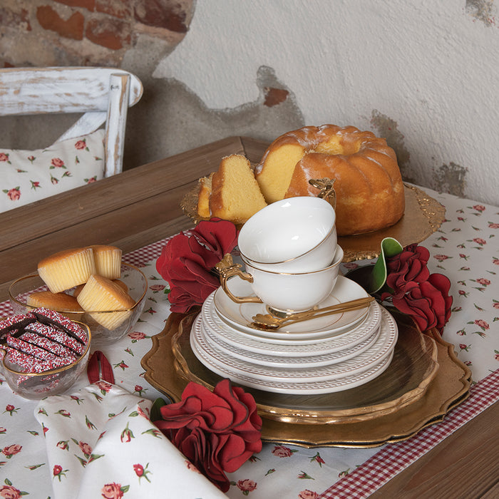 Clayre & Eef Theelepel  12 cm Goudkleurig Metaal Bloem Koffielepel