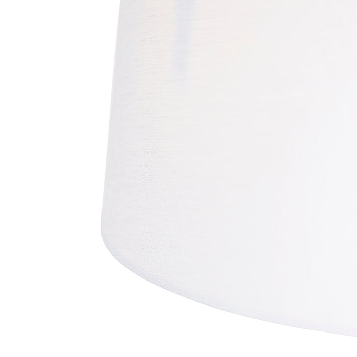 QAZQA Hanglamp zwart met linnen kappen wit 35 cm 2-lichts - Blitz