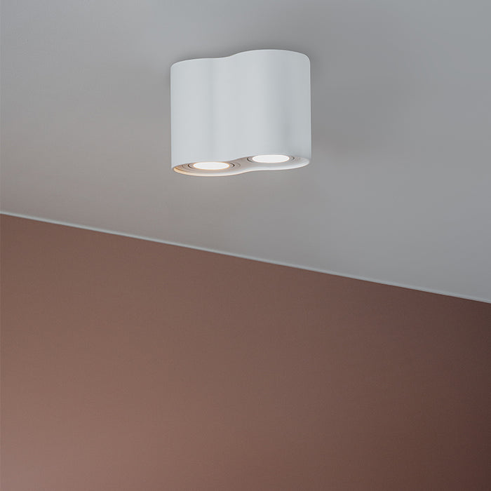 QAZQA Moderne spot wit kantelbaar - Rondoo Duo