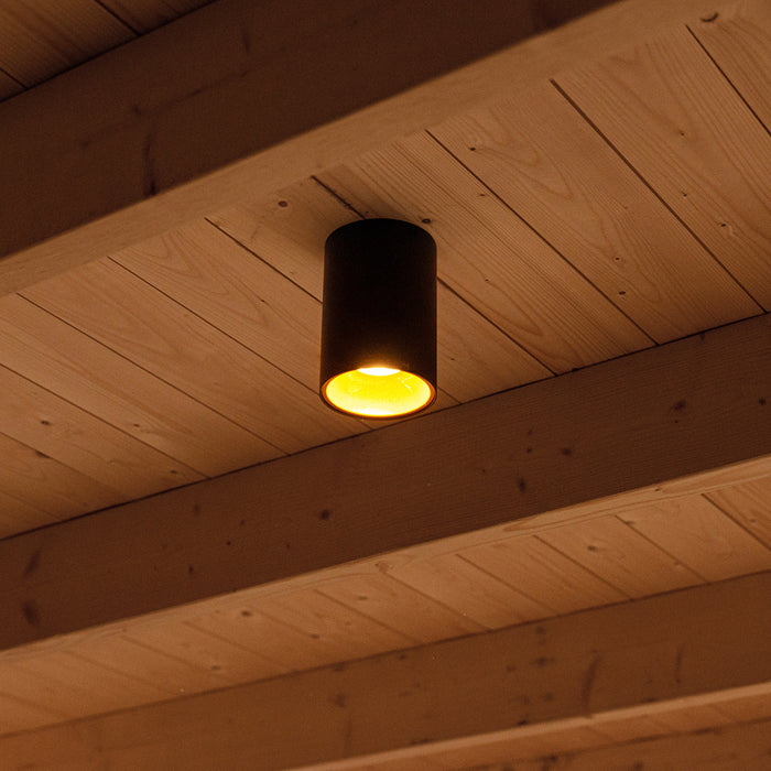 QAZQA Moderne spot zwart met goud GU10 50mm - Deep