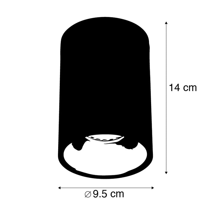 QAZQA Moderne spot zwart met goud GU10 50mm - Deep