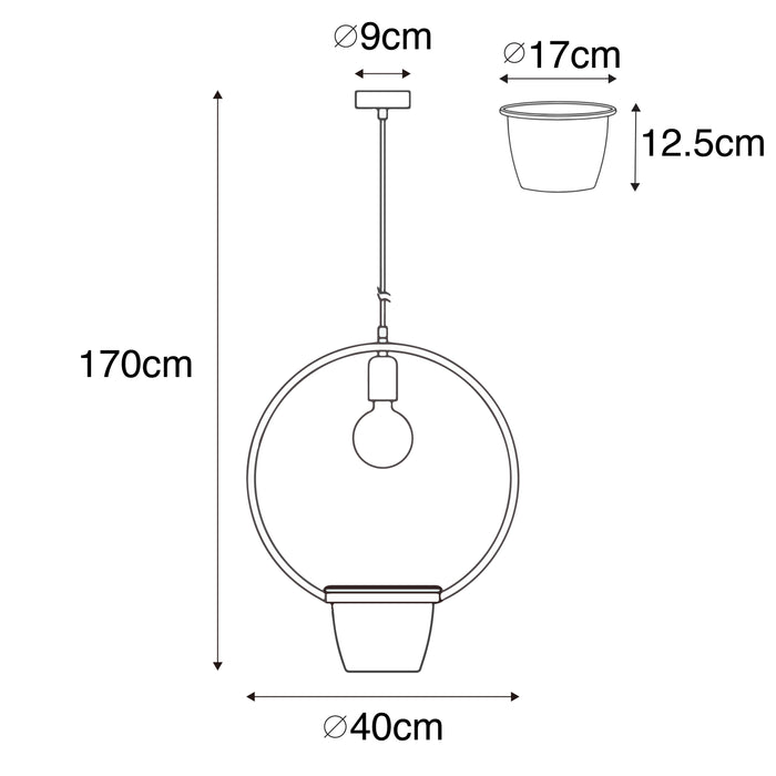 QAZQA Moderne hanglamp zwart met glas rond - Roslini