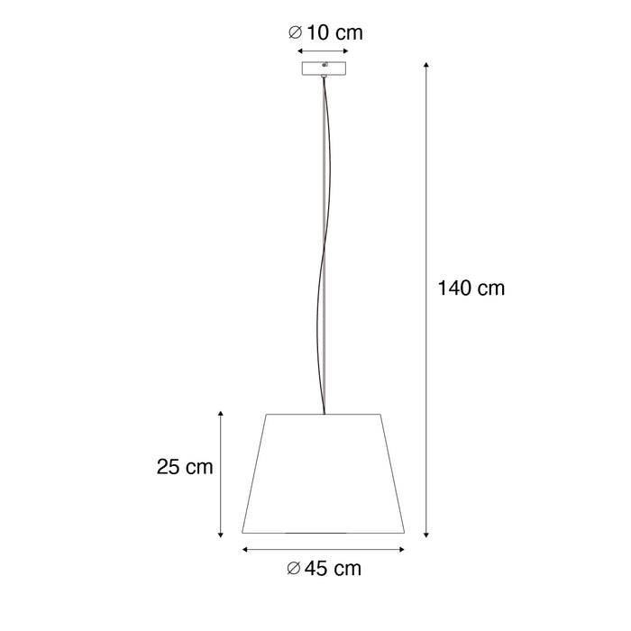 QAZQA Moderne hanglamp staal met kap 45 cm zwart - Cappo 1