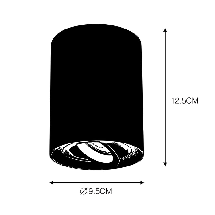 QAZQA Spot zwart en staal draai- en kantelbaar - Rondoo up