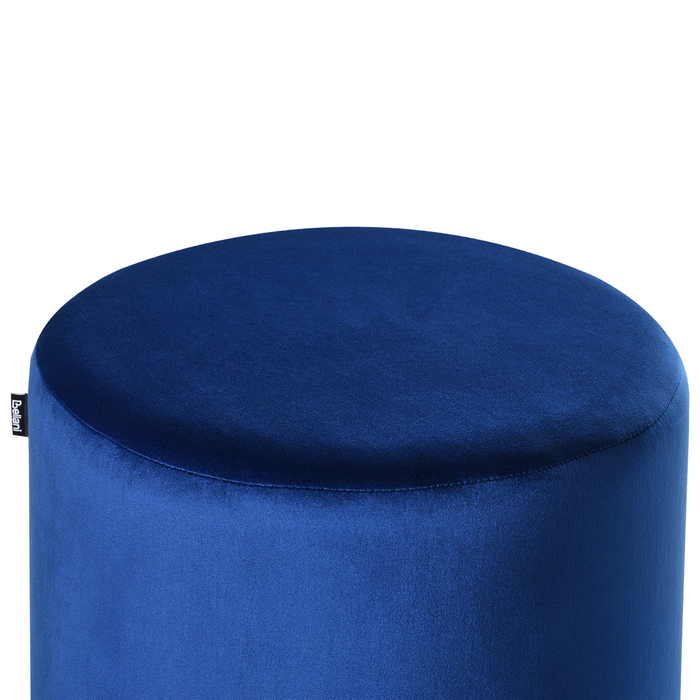 Beliani - LOVETT - Poef - Donkerblauw - Fluweel