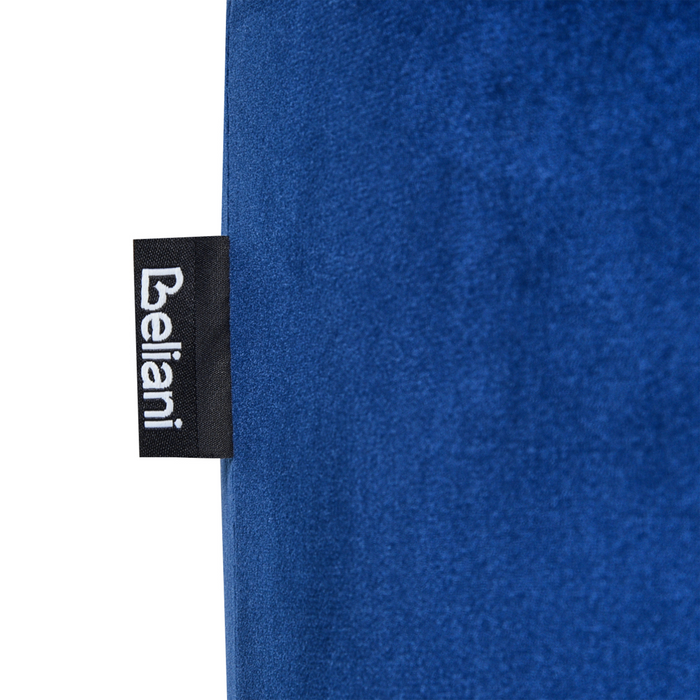 Beliani - LOVETT - Poef - Donkerblauw - Fluweel
